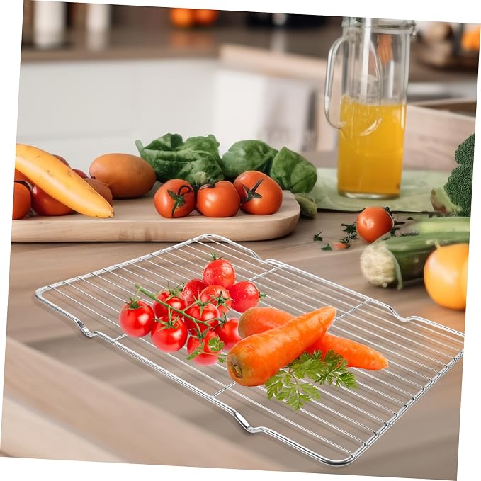 Healifty Stainless Steel Cookie Cooling Rack Non-Slip Baking Rack for Bread and Baked Goods Oven Safe ¾ Height for Home Baking and Cooking