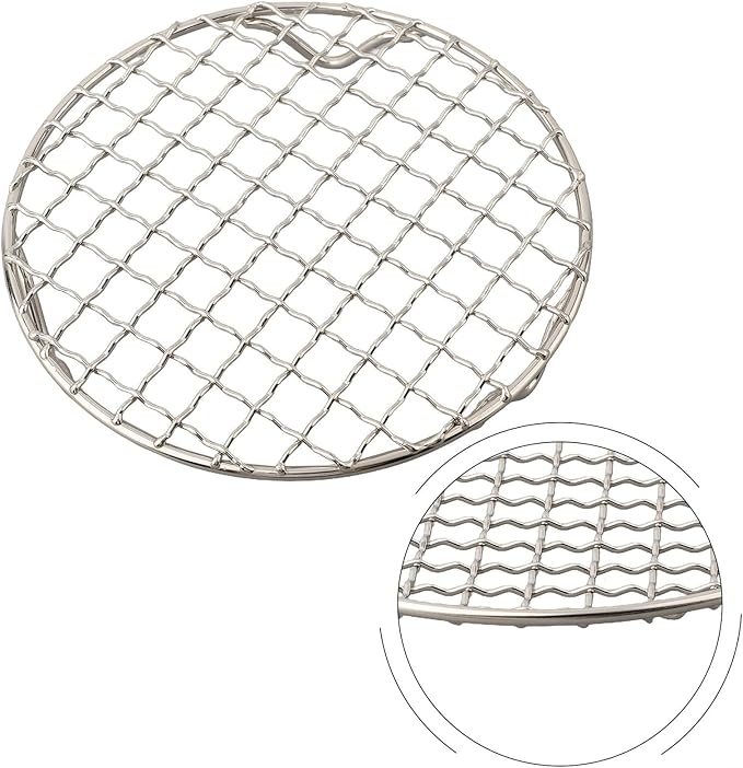 Round Cooling Rack, 201 Stainless Steel Wire, Thick Border and Stable Legs, for Oven Grilling, Baking, Drying, and Cooling Cakes, Pies, Cookies, Pizza, Silver(15cm)