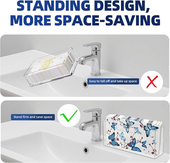 Waterproof Paper Towel holder, Acrylic Napkin Holder, Plastic Napkin Dispenser for Home, Office (Transparent color)