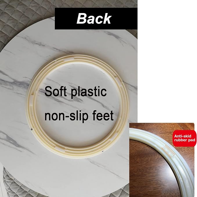 50-100cm Large Turntable Rotating Lazy Susan For Kitchen Dining Table Tabletop, Wooden Round Swivel Tray Smooth Easy To Clean, 360°, For Place Tableware, Partake Of Some Food (Color : White-B, Size