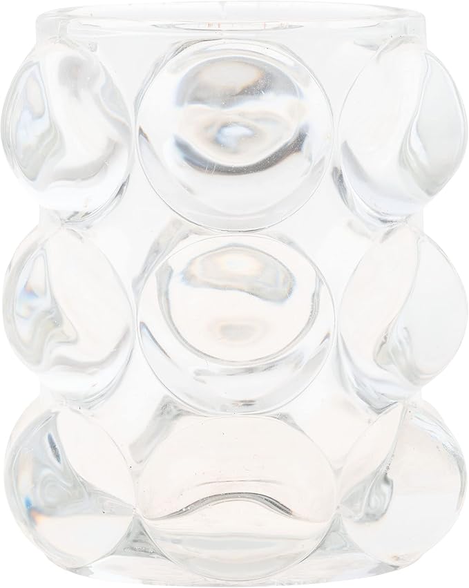 Karma, Lucia Hobnail Votive, Tea Lights Candle Holder, Glass Votive Candle Holders for Table Decorations, Baby Shower, Birthday Party, Weddings and Home Decor, Clear (Pack of 2)