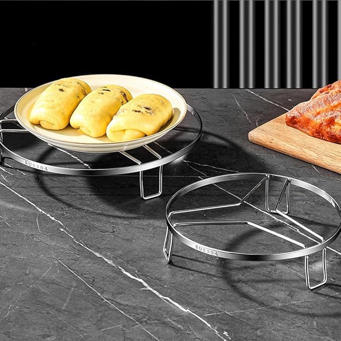 Steamer Rack 304 Stainless Steel Cooking Rack Steaming Grilling Rack Multi-Functional Kitchen Helper (Dia.12cm/5")