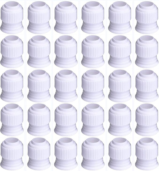 Shappy 30 Pieces Coupler Piping Bag Plastic Standard Couplers Cake Decorating Pipe Tip for Frosting Icing Nozzles (1.2 x 1 Inch)