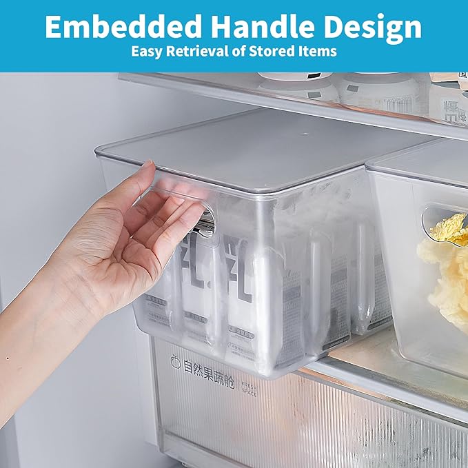 6 Pack Clear Stackable Storage Bins with Lids, Large Plastic Pantry Organizers and Storage Containers for Kitchen Cabinet, Fridge, Closet, Bathroom - BPA-Free Home Organization Must Haves