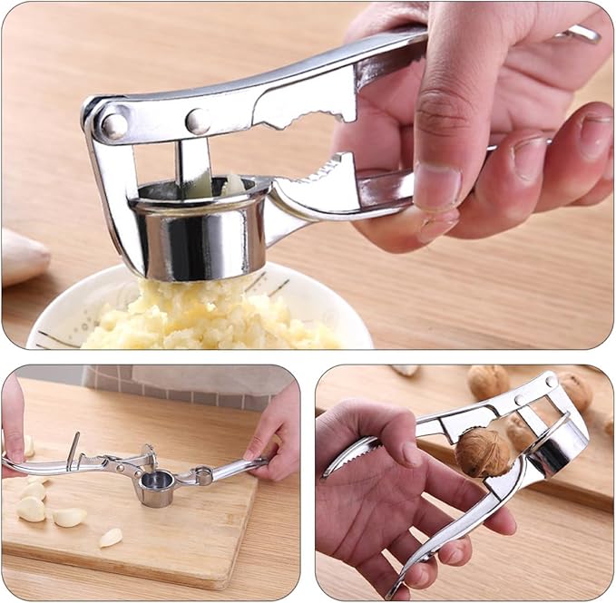 BESTYASH Manual Garlic Press and Crusher Extra Large Stainless Steel Garlic Mincer Kitchen Ginger Squeezer for Home Cooking and Food Preparation