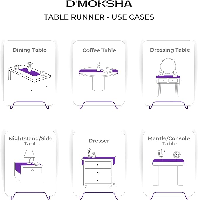 Signature Linen™ by D'Moksha Navy Blue Table Runner 36 Inches, 100% Pure Linen, Hemstitch, Coffee Table Runner, 14 x 36 Inch for Dresser Tables- Summer, Father's & Independence Day