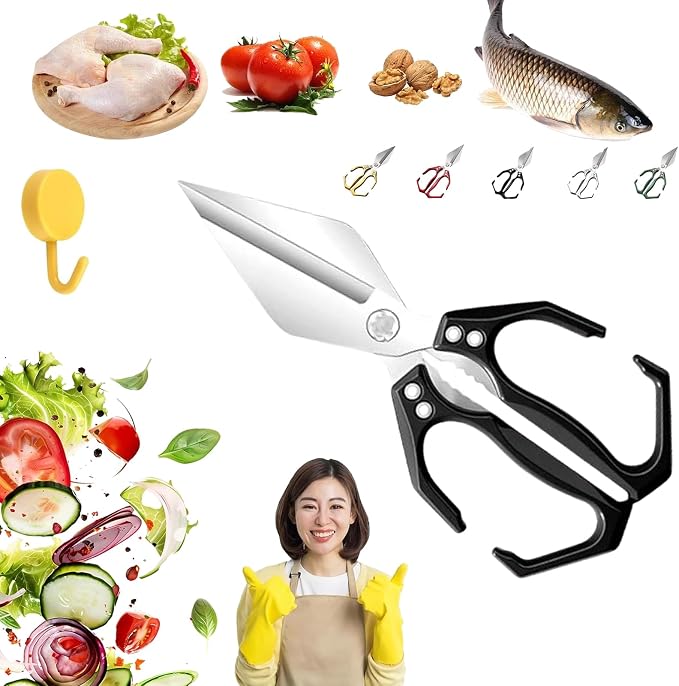 Heavy Duty Kitchen Shears, Multifunctional Heavy-Duty Kitchen Shears, Japanese Cooking Shearss for Chicken, Meat, Seafood Cutting