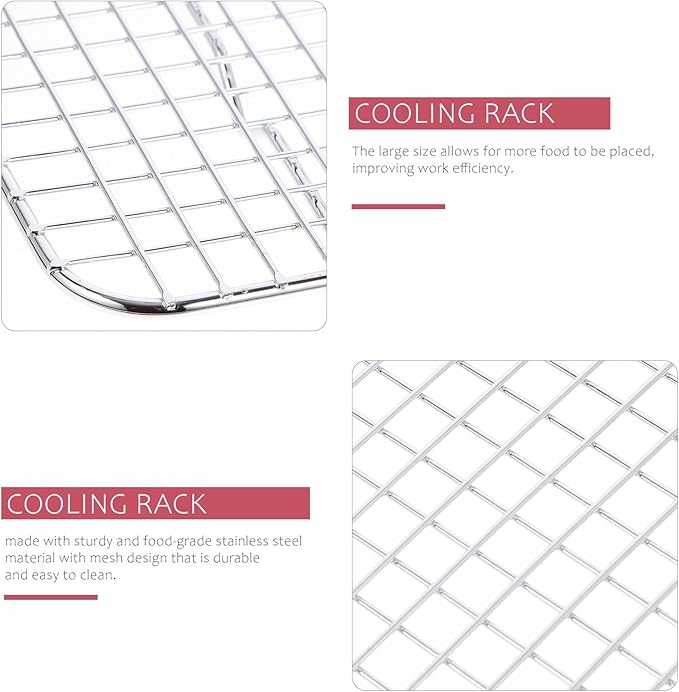 COLLBATH Cooling Rack Large Stainless Steel Wire Baking Rack for Bread Cake Cookies with Grid Pattern Heat-resistant for Baking and Grilling