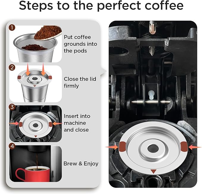 Reusable k Cup Coffee Filters,Universal stainless steel Refillable k Cups Filter Use for Keurig 2.0 and 1.0 Coffee Makers-brewers (2 stainless steel)