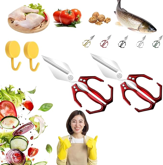 Heavy Duty Kitchen Shears, Multifunctional Heavy-Duty Kitchen Shears, Japanese Cooking Shearss for Chicken, Meat, Seafood Cutting