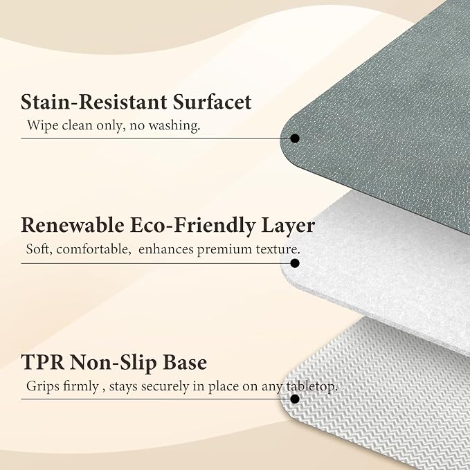 Vinyl Placemats Set of 4-12x17 Inch - Heat Resistant Washable Place Mats Waterproof Non-Slip Wipeable Table Mats for Dining Table Decor, Indoor/Outdoor Plastic Mat
