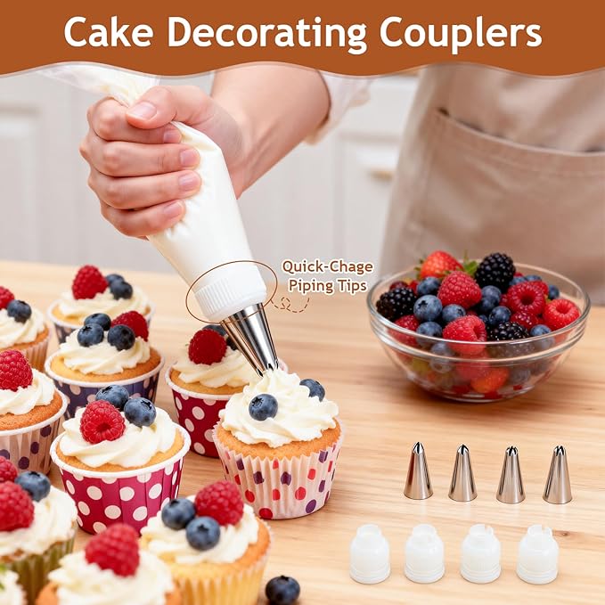 12 Pack Piping Bag Couplers, Standard Plastic Couplers for Piping Tips and Icing Nozzles