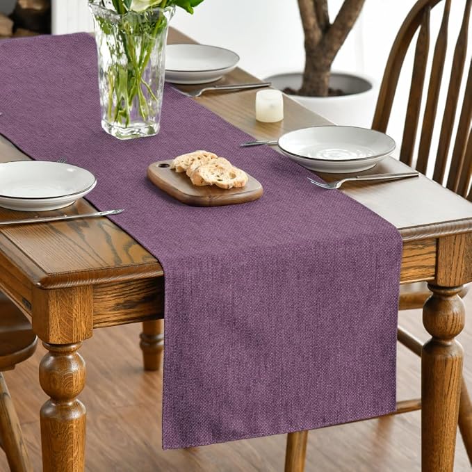 Artoid Mode Purple Table Runner, Seasonal Summer Washable Kitchen Dining Table Decoration for Home Party Decor 13x72 Inch