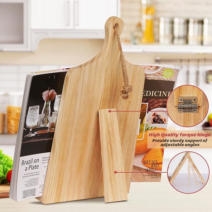 Cookbook Stand with Chalkboard Eraser, Mother Day Birthday Gifts for Women Mom Wife Grandma, Kitchen Baking Gifts for Woman, Recipe Book Holder Stand, Present Birthday Gift Ideas, Cookbook Holder