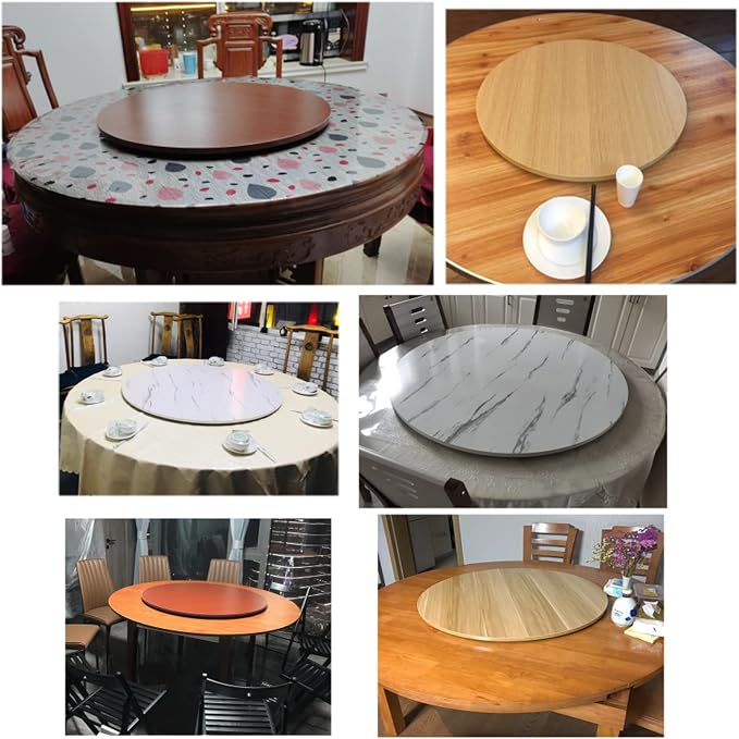 Ø50cm~100cm Lazy Susan Wooden Turntable For Round Dining Table Swivel Serving Plate - Wooden Round Rotating Serving Tray For Kitchen, Smooth Surface, Smooth Rotation, Easy Clean (Color : Walnut, Siz