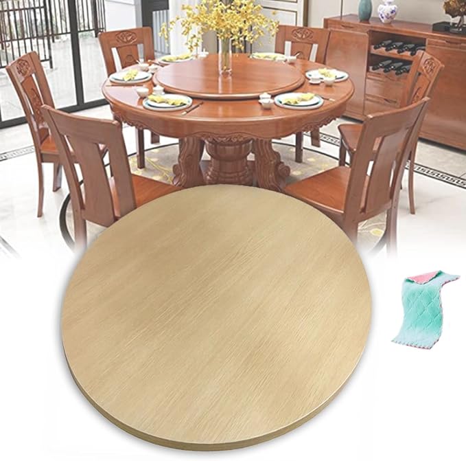 Rotating Serving Tray Round - Wooden Lazy Susan Turntable For Kitchen Dining Table Tabletop Turntable - Rotating By Hand, 360° Swivel Plate, Convenient Sharing Of All Dishes (Color : Wood, Size : 80