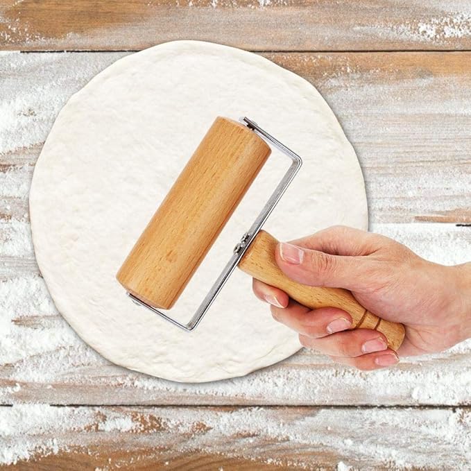 T Shape Pastry Roller, Fondant Bakery for Kitchen Pin Pastry Tool Dough Roller Wooden Multifunction Cookie Pizza Rolling Pin Pasta Hand Chapati(4)