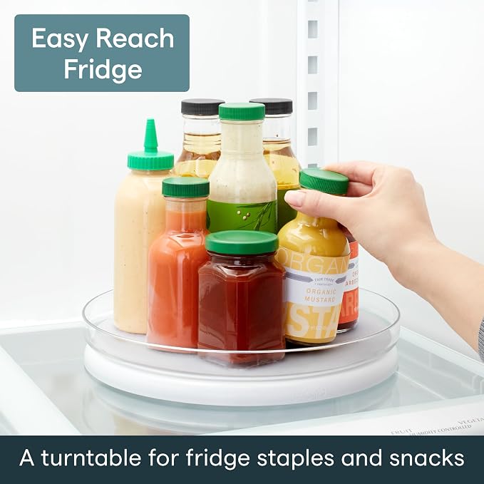 YouCopia FridgeView Fridge Turntable, Lazy Susan Organizer for Refrigerator Storage, 11” , White