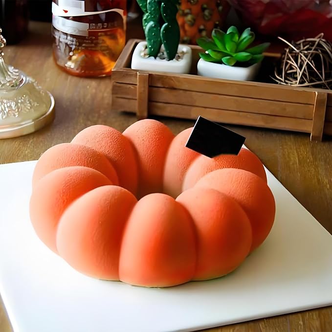 8.3 Inch Ring Cake Pan, Non-stick Silicone Flower Shaped Baking Pan for Pumpkin Cake, Chiffon Cake, French Dessert, Bread, Pastry, Mousse, Brownie, Chocolate