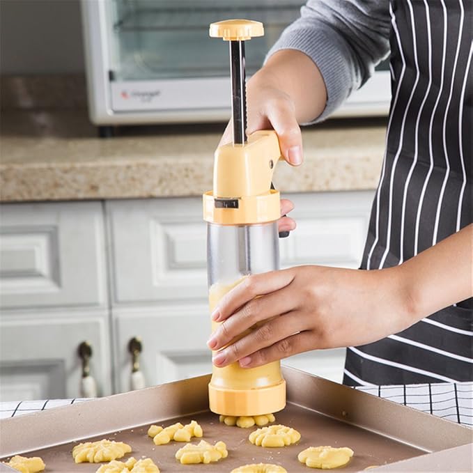 FantasyDay Biscuit Making and Icing Set Cookie Biscuit Press and Cake Icing Decorating Set with Icing Gun Cookie Press Cutter Kit with Discs and Nozzles For Beginner and Professional Use #2