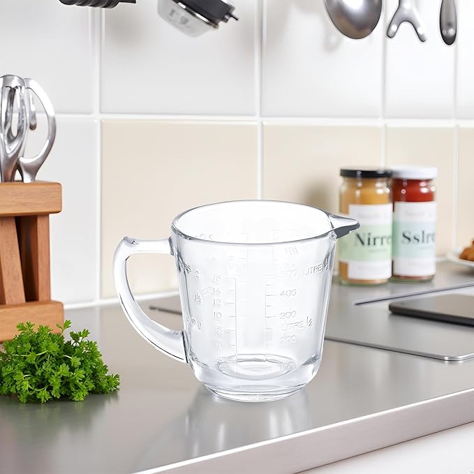 Left Handed Glass Measuring Cups for Left Hand People(2-Cup, 500 ml)