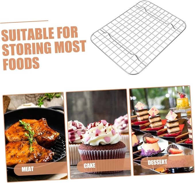 PRETYZOOM Versatile Baking Cooling Rack Large Size Stainless Steel Grid Grill Oven Cooking Rack for Cookies Breads