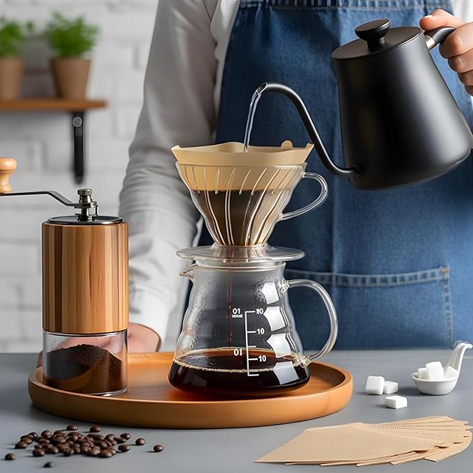 240Pcs Coffee Filters #4, Unbleached Natural Coffee Filters 8-12 Cup, Disposable Coffee Filters, Cone Paper Compatible with Ninja Coffee Maker, Pour Over and Drip Coffee Maker