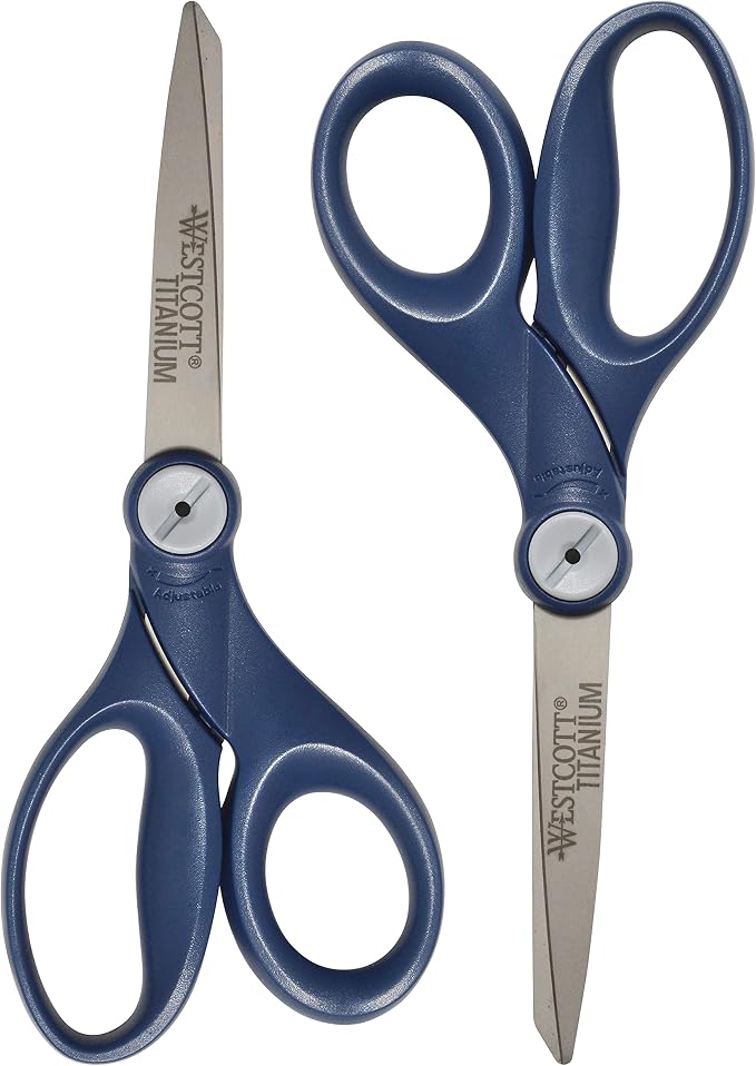 Westcott 8" Straight Hard Handle Titanium Bonded Glide Scissors, 2pk (17904)