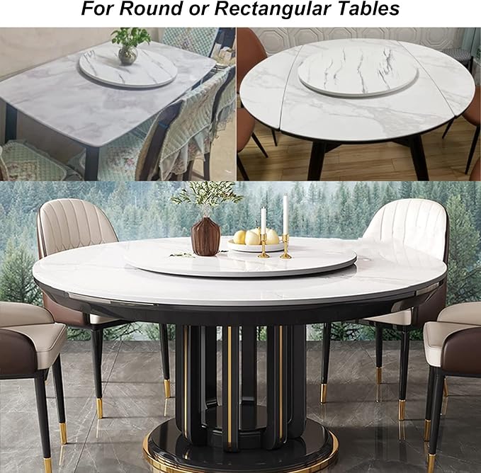 Kitchen Lazy Susan Large Wood Turntable For Round Table - Swivel Serving Tray - 360 ° Flexible Rotation For Easy Share All Foods, One Piece With Bearing, No Need To Install (Color : Black, Size : 10