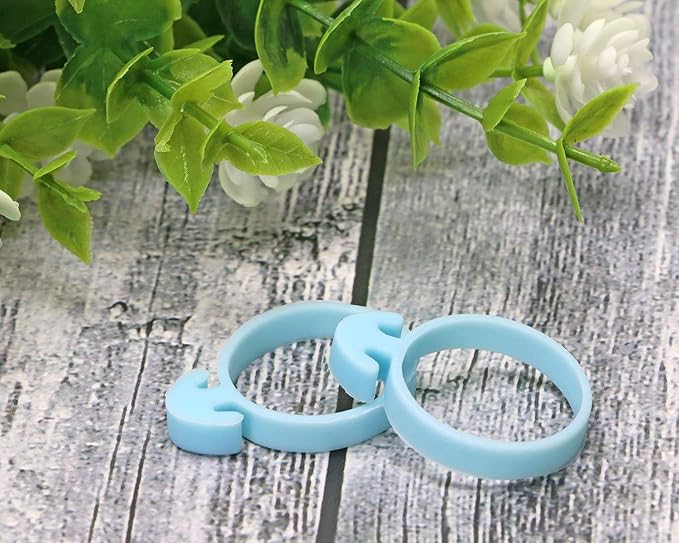 Mini Skater 20Pcs Pastry Bag Ties Reusable Silicone Cake Decoration Bag Piping Bag Ties Icing Bag Clips (Blue)
