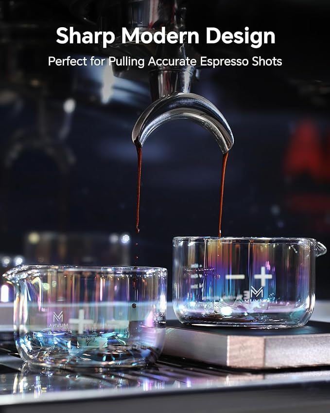 Espresso Measuring Cup - Barista Glass Measuring Cup for Coffee Easy Pouring V-Shaped Spout Espresso Shot for Coffee Machine, Colorful 1 Pack