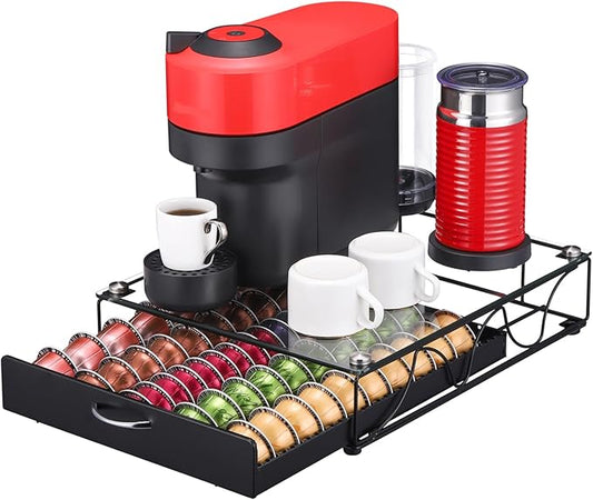 Capsule Holder Drawer for With Glass For Cabinet Vertuo Pod Storage Rack For Counter