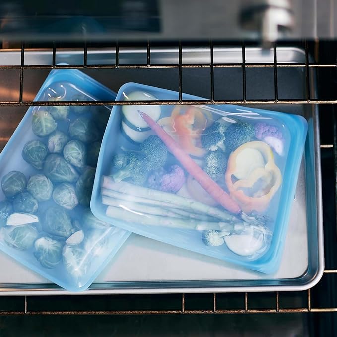 Stasher Silicone Reusable Storage Bag, Half Gallon Bag, Reusable Freezer Bags, Microwave, Dishwasher, Oven Safe, Sous Vide, Premium Lunch Container, Eco Friendly, Food Storage Bags, 64 oz, Green | Reusable Food Bag