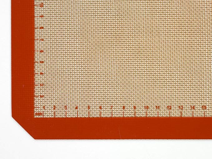Mercer Culinary Silicone Bake Mat, Half Size, 11 7/8-Inch by 16 1/2-Inch, Orange border