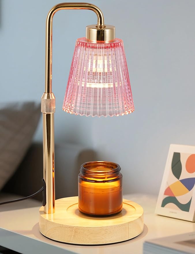 GODONLIF Pink Candle Warmer Lamp with Cycle Timer, Birthday Gifts for Women Mom Her, House Warming Gifts New Home Room Decor, Wax Melt Warmer for Jar Candles with 2 Bulbs