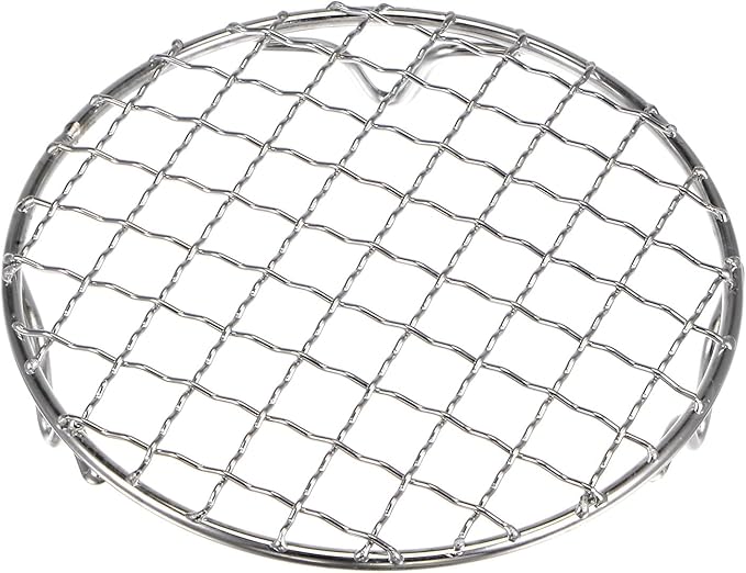 HARFINGTON Round Cooking Rack 5-inch 201 Stainless Steel Cross Wire Barbecue Grill Net with 20mm Legs for Cooking Baking Steaming BBQ