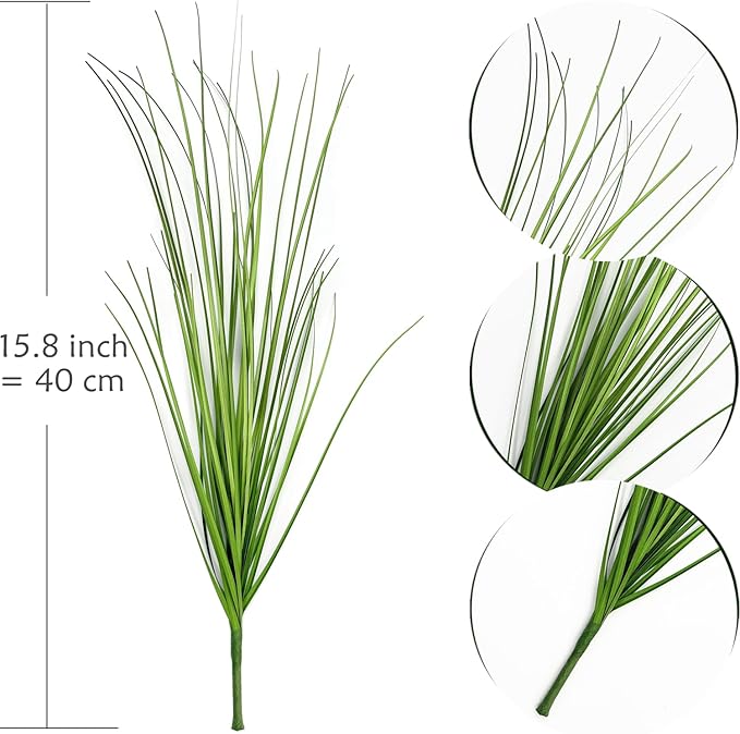 CATTREE Artificial Wheat Grass Shrubs, Fake Plants Faux Greenery Plastic Bushes Tall Stems for Outdoor Indoor Wedding Christmas Decor Office Yard Table Arrangements Planter Filler Decoration 8 Pack