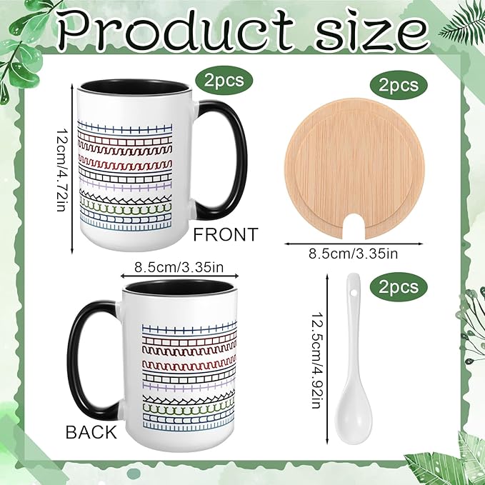LemonRoad 2 Sets Valentines Day Gifts for Her Hidden Message Coffee Mug, Sarcastic Office Gifts for Work Coworkers Besties Women Men Friends Coffee Lover Birthday 15oz Tea Cup(Black)