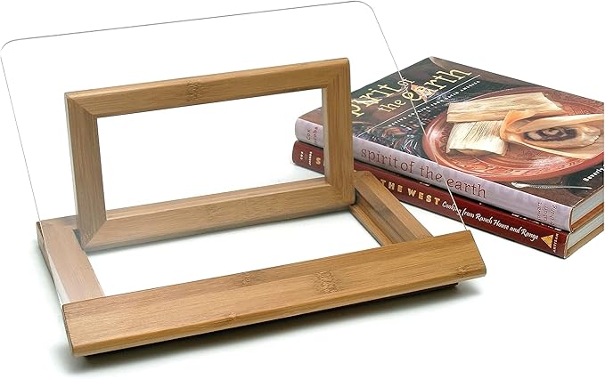 Lipper International 8815 Bamboo Wood and Acrylic Cookbook Holder, 12-1/2" x 9-1/4" x 6-3/4"