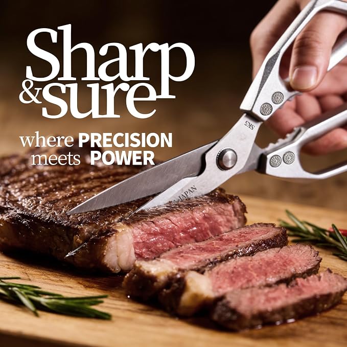 Kitchen Scissors for Food, Heavy Duty Kitchen Shears All Purpose, Japanese Poultry Shears, Meat Cutting Scissors, Chicken Scissor, Cooking Gifts for Men Women