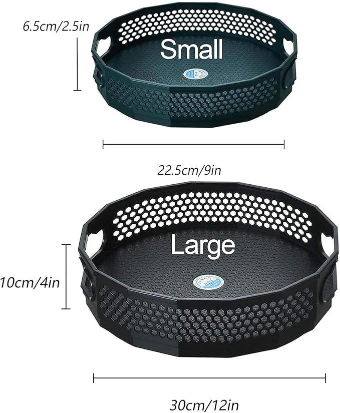 Lazy Susan Turntable Kitchen Storage Organizer Round Plastic Non Skid Spice Rack for Cabinet Pantry Fridge Countertop Vanity - 2 Sizes (White, 12 Inch)