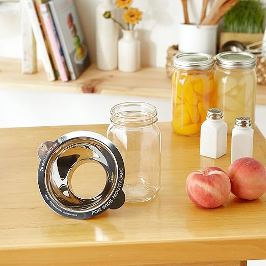 RSVP International Endurance Canning Collection Non-Reactive 18/8 Stainless Steel, Dishwasher Safe, Funnel, Wide Mouth, 2-3/4"