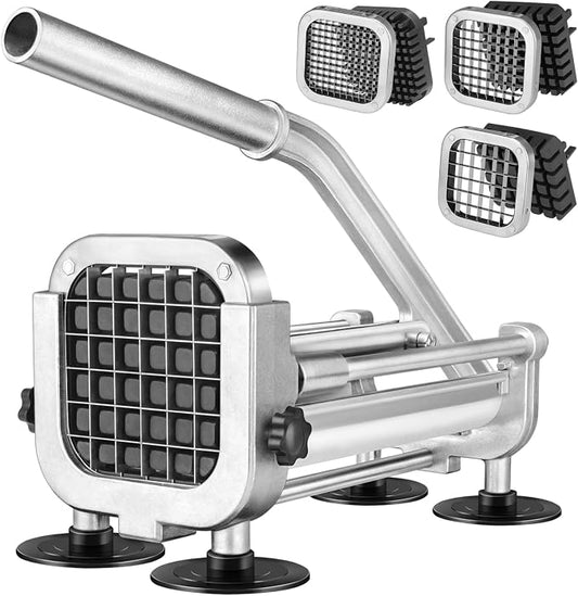 3Pcs French Fry Cutter, Ruooson Professional Potato Cutter Slicer with 1/2 In & 3/8 In & 1/4 In Stainless Steel Blades, Great for Whole Potatoes Carrots Cucumbers.