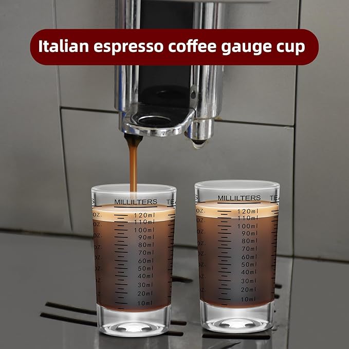 1Pc Shot Glass Measuring Cup, 4 Ounce Heavy Base Jigger, Espresso Shot Glasses, Liquid Cup, Round Shot Glasses, Small Cups for Vodka, Whiskey, Tequila, Espresso, Liquor (1, Black)