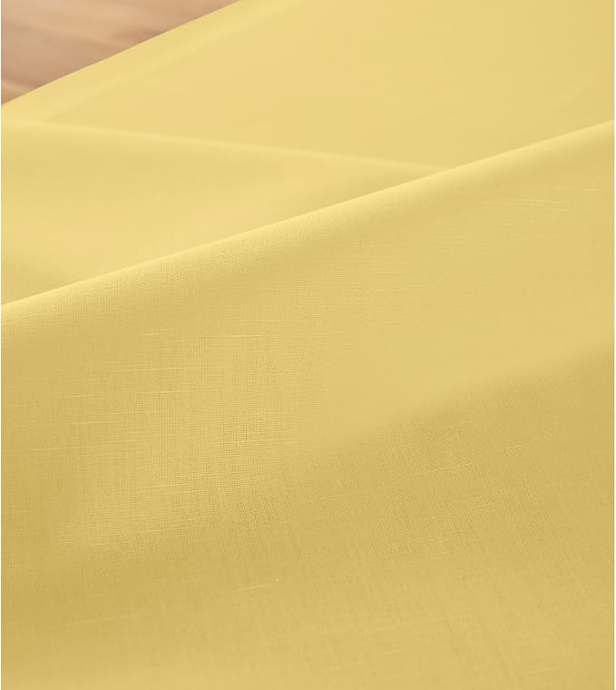 Solino Home Yellow Cotton Linen Table Runner 108 Inches Long - Elegant Machine Washable Dining Table Runner 14x108 Inch for Summer Decor & 4th of July - Dru
