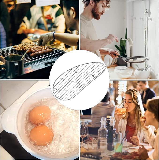 BESTonZON Stainless Steel Baking Rack for Oven Cooking Baking Shows Fryer Round Rack Cooling Rack Oil Drying Rack Bbq Grill Rack Oven Rack Wire Rack Barbecue Kitchenware
