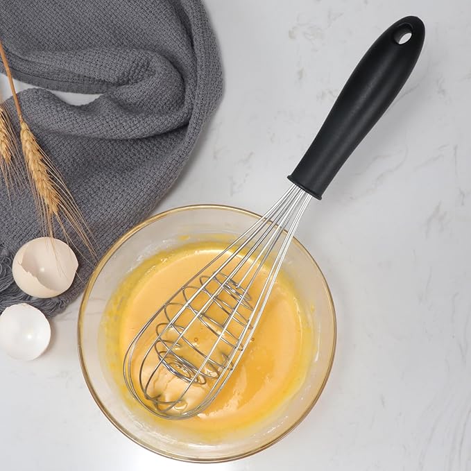 12-Inch Balloon Whisk (4 Pack), Stainless Steel Wire Whisks for Cooking, Classic Egg Beater Manual Mixer for Blending, Whisking, Beating and Stirring