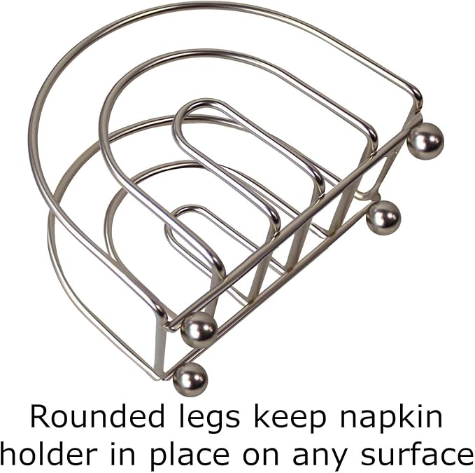 Blue Donuts Satin Nickel Arc Collection Napkin Holder – Napkin Holders for Tables, Modern Napkins Holder, Dining Table Napkin Holders for Kitchen,