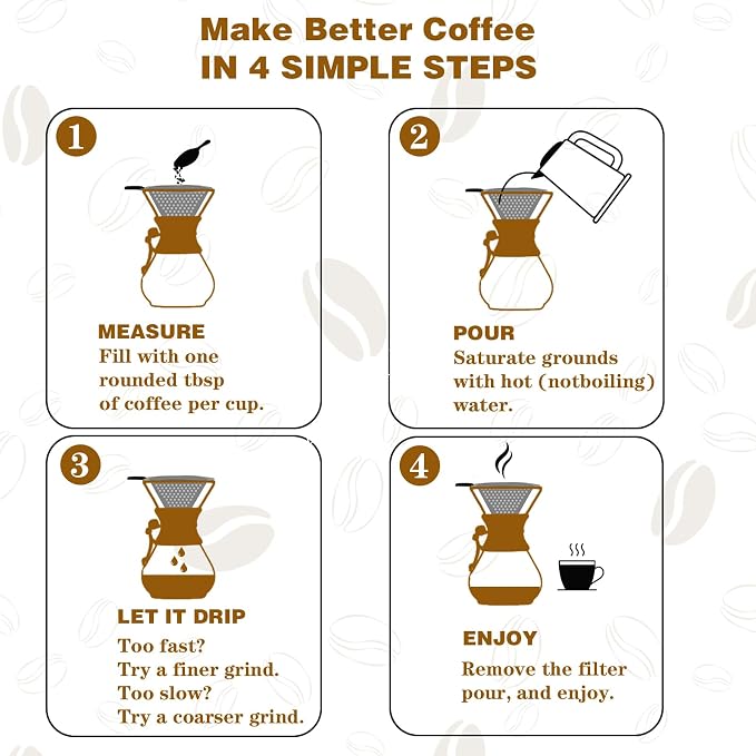Pour Over Coffee Maker with Reusable Stainless Steel Drip Filter, Lead-Free Borosilicate Glass Coffee Carafe with Modern Wooden Collar for 1-2Cup, Circular Clear (400ml/13.5oz)