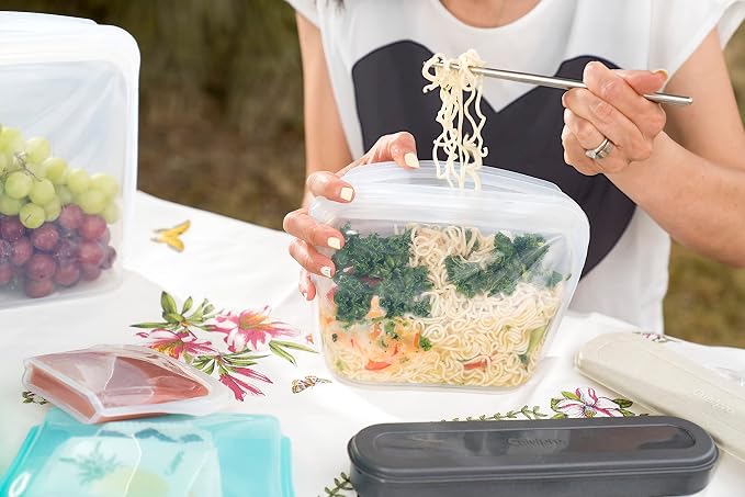 Cuisipro Reusable Stand-up Silicone Bag, 44oz, 8.5 x 6.1inch, Clear